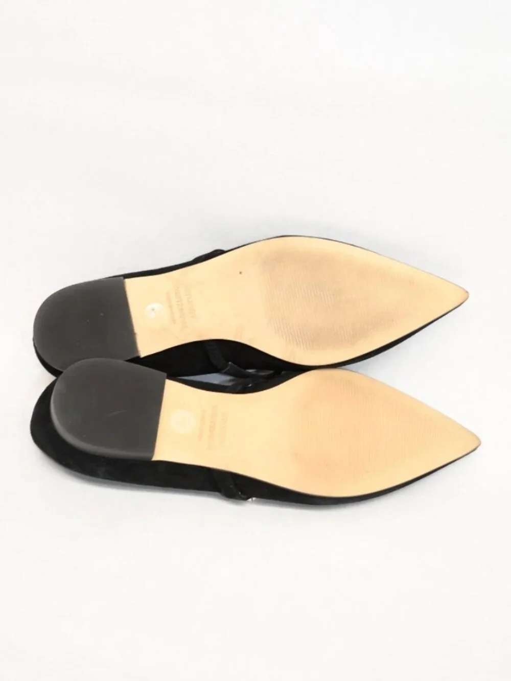 $550 STUART WEITZMAN Justina Mary Jane Flat BLACK SUEDE CRYSTAL JEWEL 7.5 (PD2)